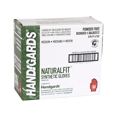 Handgards Handgards Naturalfit Powder Free Medium Synthetic Glove, PK400 304362512